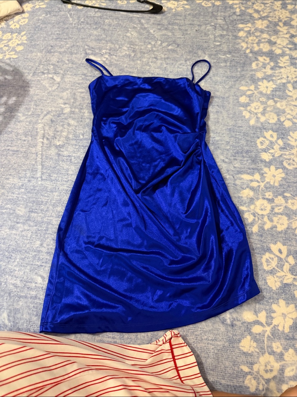 Lovely Day Cobalt Blue Satin Mini Slip Dress